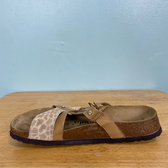 Betula Birkenstock Leather Strap Embellished Animal Cheetah Print Sandal‎ Sz 5 - Picture 5 of 9